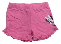Růžové bavlněné kraťasy s Minnie Disney 