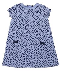 Modré bavlněné šaty s puntíky George 