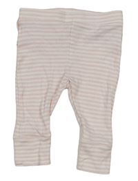 Světlerůžovo-bílé pruhované tepláky s volánky Mothercare