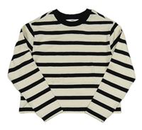 Bílo-černé pruhované crop mikinotriko M&S