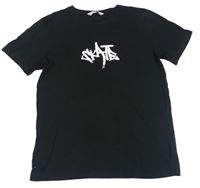 Černé tričko s nápisem H&M