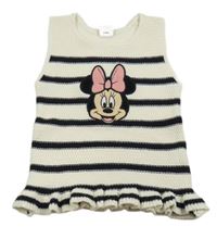 Bílo-černý pruhovaný pletený top s Minnií Primark