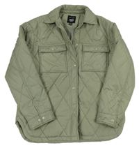 Khaki šusťáková prošívaná zimní bunda New Look