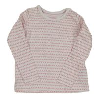 Bílo-růžové vzorované triko Lupilu 