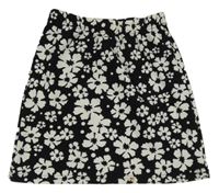 Černá sukně s kytičkami Shein