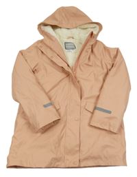 Světlerůžový nepromokavý zateplený kabát s kapucí L&D