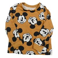 Béžové pyžamové triko s Mickeym Tu