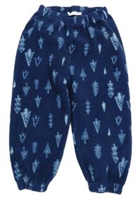 Tmavomodré fleecové kalhoty se stromky Ergee