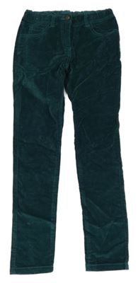 Tmavozelené sametové manšestrové kalhoty Yigga