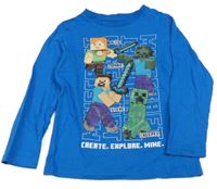 Modré triko s potiskem Minecraft 