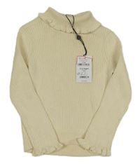 Nové - Smetanový žebrovaný svetr s rolákem M&Co. 