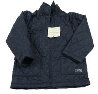 Nové - Tmavomodrá šusťáková prošívaná zateplená bunda Redaction