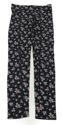 Černé legíny s kytičkami M&S