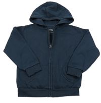 Tmavomodrá propínací mikina s kapucí Primark