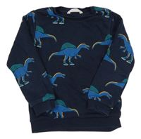 Tmavomodrá mikina s dinosaury M&S