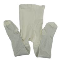 Smetanovo-stříbrné punčocháče 