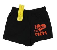 Nové - Černé bavlněné kraťasy s nápisem Shein