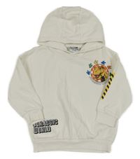 Bílá oversize mikina Jurský Svět s kapucí