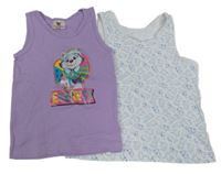 2x Lila + bílá košilka se zvířátky 