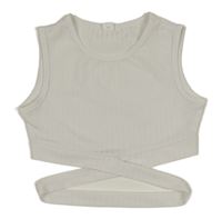 Bílý žebrovaný crop top Shein 