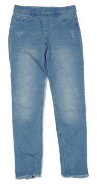 Modré roztřepené džegíny s prošoupáním Denim Co.