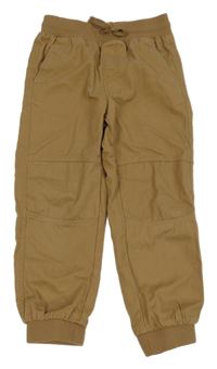 Béžové plátěné cuff kalhoty H&M