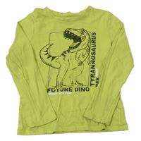 Limetkové triko s dinosaurem C&A