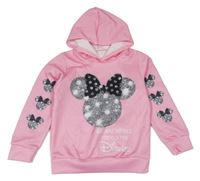 Růžová mikina s Minnie s kapucí 