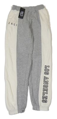 Nové - Šedo-bílé tepláky s nápisem New Look