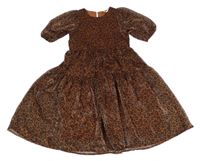 Hnědo-černé vzorované lehké šaty H&M