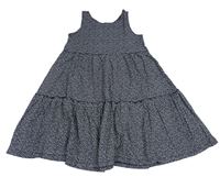 Tmavomodré šaty s bílými srdíčky H&M