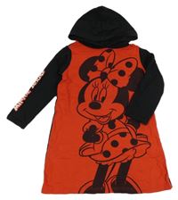 Červeno-černé teplákové šaty s Minnie a kapucí Disney