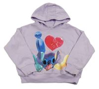 Levandulová oversize mikina se Stitchem a kapucí George