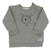 Šedá melírovaná prošívaná vyteplená mikina se lvíčkem George