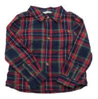 Tmavomodro-červeno-modro-bílo-žlutá kostkovaná košile John Lewis