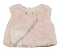 Světlerůžová kožešinová podšitá vesta mayoral