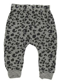 Šedo-černé vzorované melírované úpletové turecké tepláky s mašličkou George