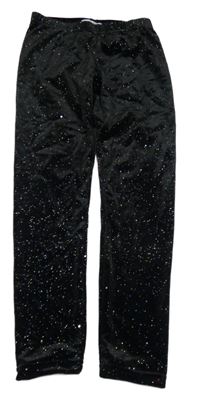 Černé třpytivé sametové legíny VRS