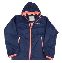 Tmavomodrá šusťáková funkční jarní bunda s kapucí C&A