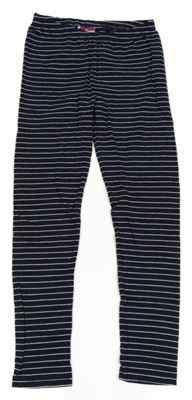 Tmavomodro-bílé pruhované legíny YIGGA