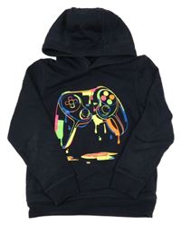 Tmavomodrá mikina s ovladačem a kapucí Next