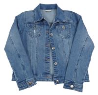 Modrá riflová bunda s prošoupáním a límečkem Matalan