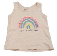 Světlerůžový top s duhou a nápisem PRIMARK