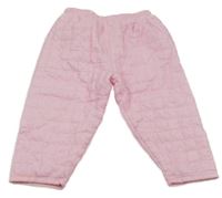 Růžové prošívané šusťákové zateplené kalhoty early days
