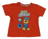 Červené tričko s PAW PATROL - Chase nickelodeon