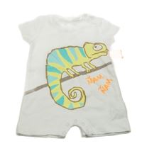 Bílý kraťasový overal s chameleonem Zara