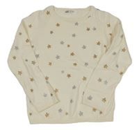 Smetanový svetr se zlatými a stříbrnými hvězdičkami H&M