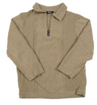 Kávový melírovaný svetr se žebrováním a límečkem Next