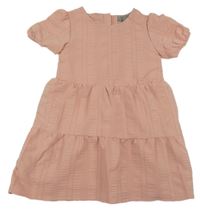 Starorůžové pruhované mačkané šaty PRIMARK