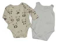 2x body - bílé + smetanové s medvědy